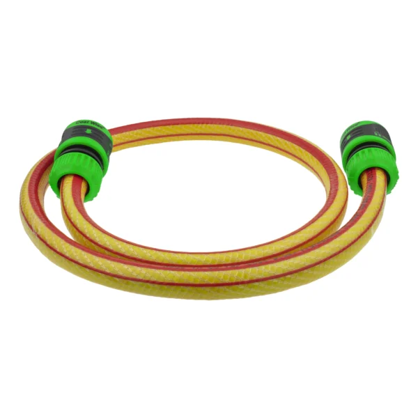Premium garden hose yellow 9m with green lock connectors – kink-free heavy duty garden hose pipe uk