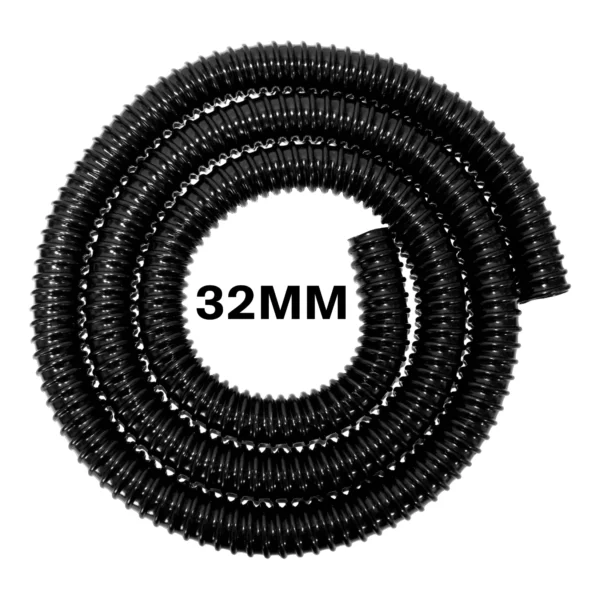 Corrugated pipe 1. 25 inch (32mm) 30m with 2 x double wire clips set – heavy duty pipe & hose fitting uk