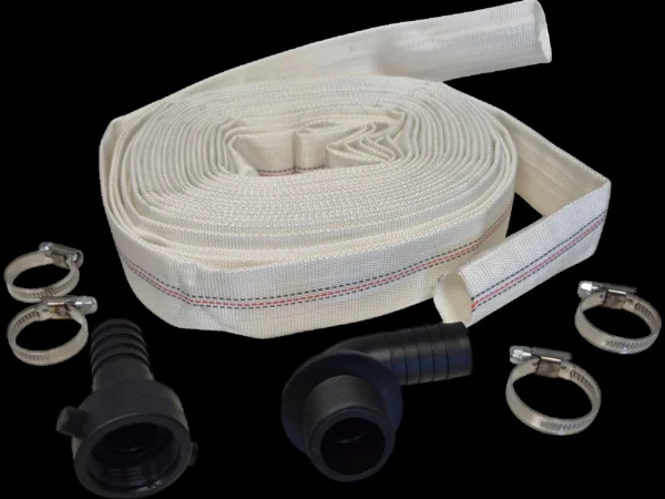 Lay flat set g heavy duty 2 inch 30m pipe and hose fitting with 4x hose clips female thread and elbow male connector uk