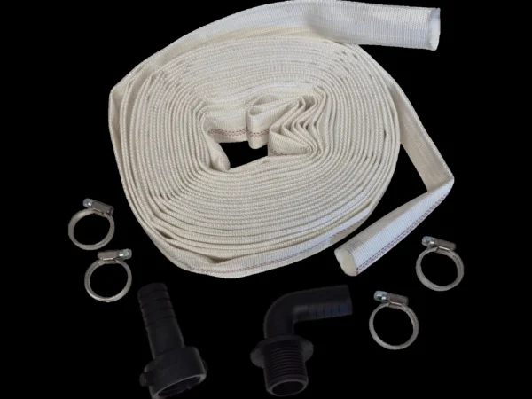 Lay flat set g heavy duty 2 inch 30m pipe and hose fitting with 4x hose clips female thread and elbow male connector uk