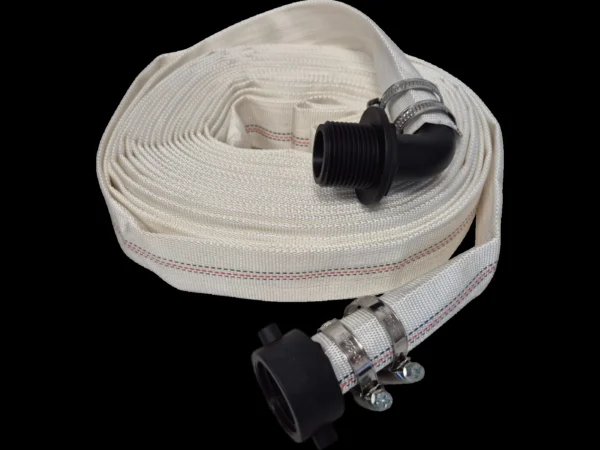 Lay flat set g heavy duty 2 inch 30m pipe and hose fitting with 4x hose clips female thread and elbow male connector uk