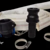 Lay flat set j 2 inch 30m heavy duty pipe & hose fitting with 2x hose clips and camlock type b plus cam type e uk