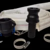 Lay flat set j 2 inch 30m heavy duty pipe & hose fitting with 2x hose clips and camlock type b plus cam type e uk