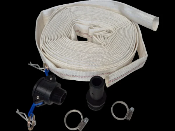 Lay flat set j 2 inch 30m heavy duty pipe & hose fitting with 2x hose clips and camlock type b plus cam type e uk