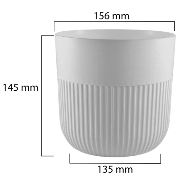 Luca pot without hole 160mm white – luca decorative garden plant pot uk