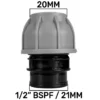 Mdpe straight joiner 20mm - 1/2" bspf – heavy duty pipe & hose fitting uk