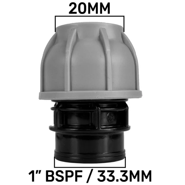 Mdpe straight joiner 20mm - 1" bspf – heavy duty pipe & hose fitting uk