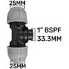 Mdpe tee 25mm - 1" bspf - 25mm – heavy duty pipe & hose fitting uk