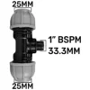 Mdpe tee 25mm - 1" bspm - 25mm – heavy duty pipe & hose fitting uk