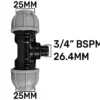 Mdpe tee 25mm - 3/4" bspm - 25mm – heavy duty pipe & hose fitting uk