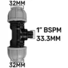 Mdpe tee 32mm - 1" bspm - 32mm – heavy duty pipe & hose fitting uk