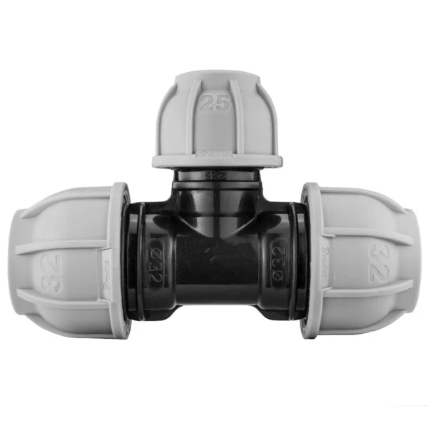 Mdpe tee reducing 32mm - 25mm - 32mm – heavy duty pipe & hose fitting uk