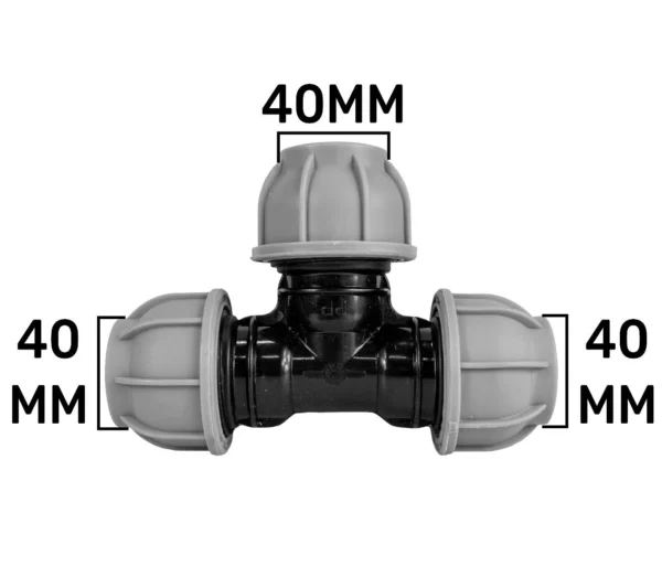 Mdpe tee 40mm – heavy duty pipe & hose fitting uk