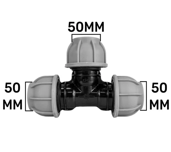 Mdpe tee 50mm – heavy duty pipe & hose fitting uk