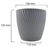 Mika pot with saucer 150mm platinum