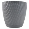 Mika pot with saucer 150mm platinum