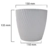 Mika pot with saucer 150mm white
