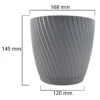 Mika pot with saucer 170mm platinum