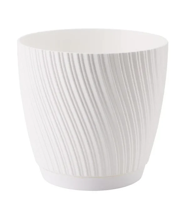 Mika pot with saucer 170mm white – home diy accessory uk