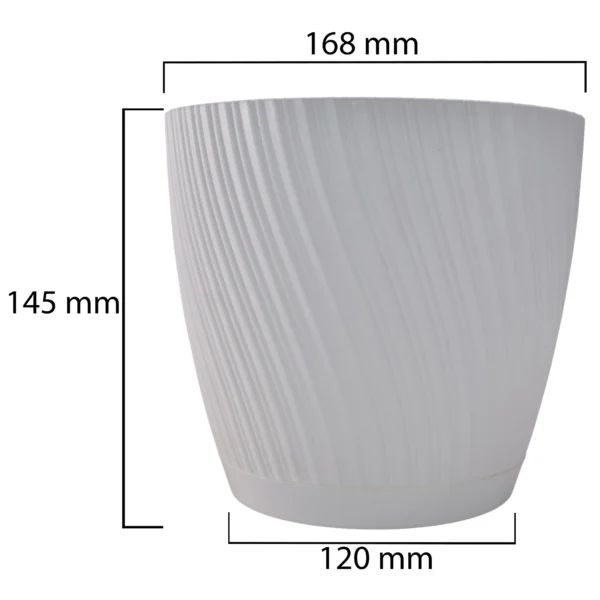 Mika pot with saucer 170mm white – home diy accessory uk