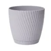 Mika pot with saucer 190mm platinum