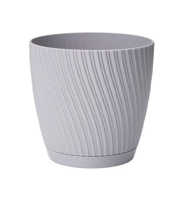 Mika pot with saucer 190mm platinum