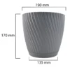 Mika pot with saucer 190mm platinum