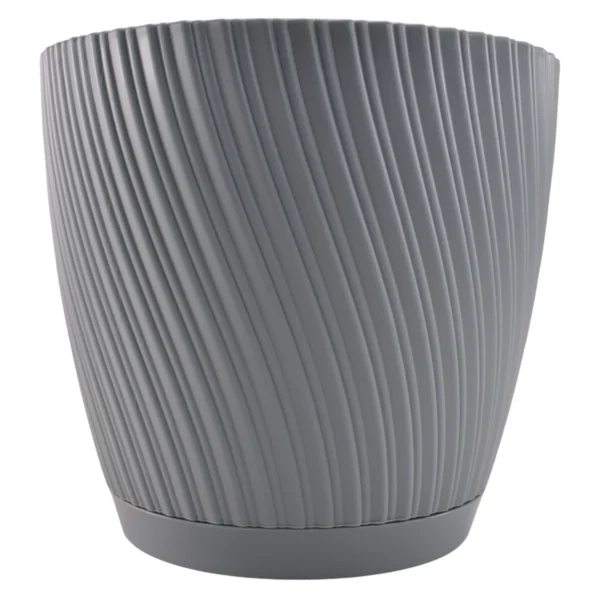 Mika pot with saucer 190mm platinum