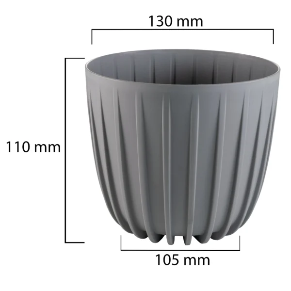Mira pot without hole 130mm gray – mira decorative garden plant pot uk