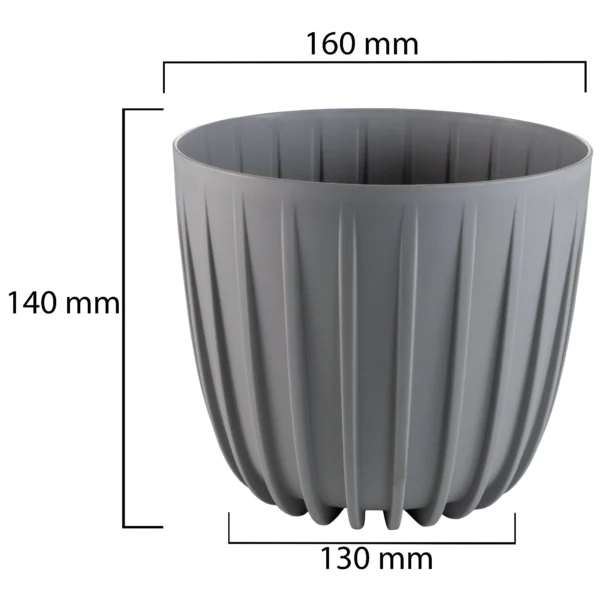 Mira pot without hole 160mm gray – mira decorative garden plant pot uk