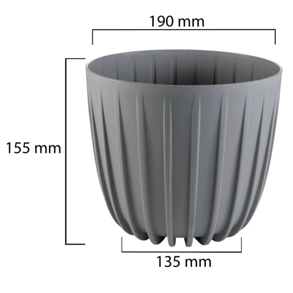 Mira pot without hole 180mm gray – mira decorative garden plant pot uk