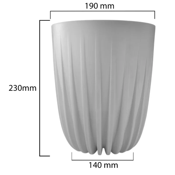 Mira pot without hole 190mm white – mira decorative garden plant pot uk