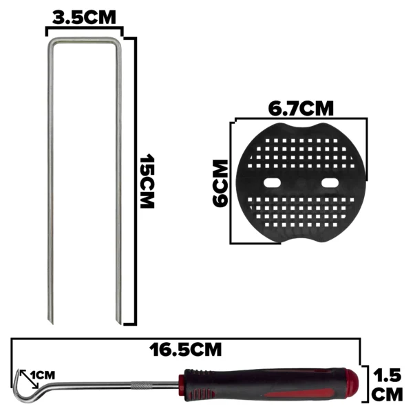Weed control membrane pegs buffer washer, 6 inch/150mm, red – pack of 150