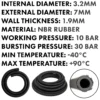 Rubber reinforced with a heat resistant textile braid, 3mm, 1m – heavy duty pipe & hose fitting uk