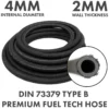 Rubber reinforced with a heat resistant textile braid – heavy duty pipe & hose fitting uk, 4mm, 1m