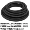 Rubber reinforced with a heat resistant textile braid – heavy duty pipe & hose fitting uk, 4mm, 1m