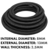 Rubber reinforced with a heat resistant textile braid – heavy duty pipe & hose fitting uk, 8mm, 1m