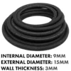 Rubber reinforced with a heat resistant textile braid – heavy duty pipe & hose fitting uk, 9mm, 1m