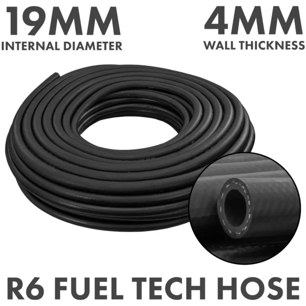 Rubber 19mm braided fuel, oil hose sae j30 r6, 1m – heavy duty pipe & hose fitting uk