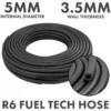 Rubber 5mm braided fuel, oil hose sae j30 r6, 1m – heavy duty pipe & hose fitting uk