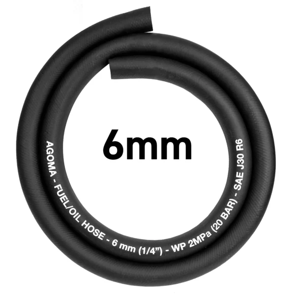 Rubber 6mm braided fuel, oil hose sae j30 r6, 1m – heavy duty pipe & hose fitting uk