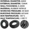 Rubber 6mm braided fuel, oil hose sae j30 r6, 1m – heavy duty pipe & hose fitting uk