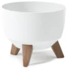 Roma bowl pot with legs, insert and hole with plug 290mm – white