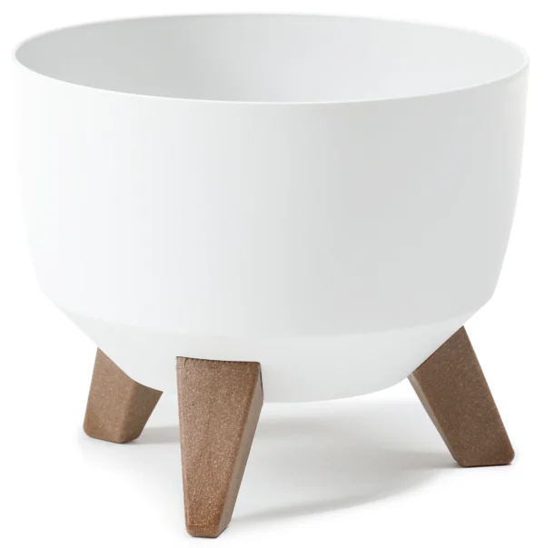 Roma bowl pot with legs, insert and hole with plug 290mm – white