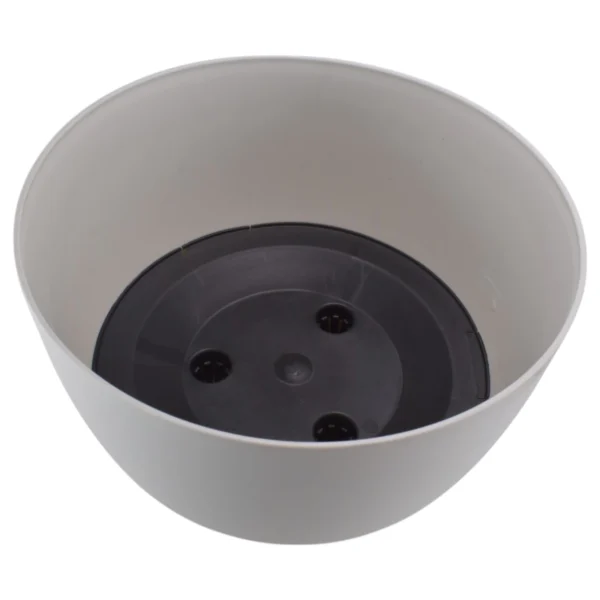 Roma bowl pot with legs, insert and hole with plug 290mm – white