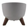Roma bowl pot with legs, insert and hole with plug 290mm – white