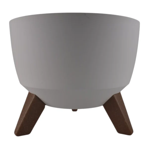 Roma bowl pot with legs, insert and hole with plug 290mm – white