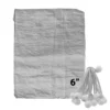 Grey lightweight tarpaulin 3m x 4m with 20 x 6″ bungee balls (white) kit