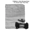 Grey lightweight tarpaulin 3m x 4m with 10m of 6mm bungee rope & 10 tarp clips (screw type) kit