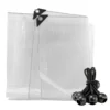 Clear medium duty tarpaulin 10m x 12m with 10 x 6″ bungee balls (black) kit